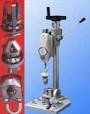 Button and snap pull tester with force gauge and gripping accessories