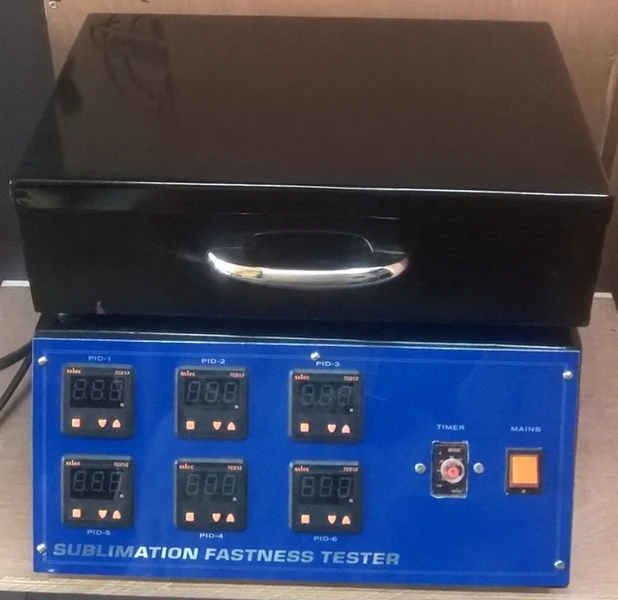 Sublimation fastness tester with lid, handle and multiple front controllers
