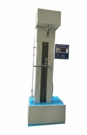 Single-yarn strength tester with vertical test frame, grips and side controller